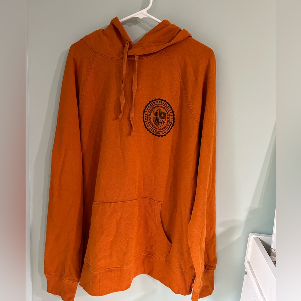 Earth University Founded by Mother Nature Orange Hoodie with Emblem